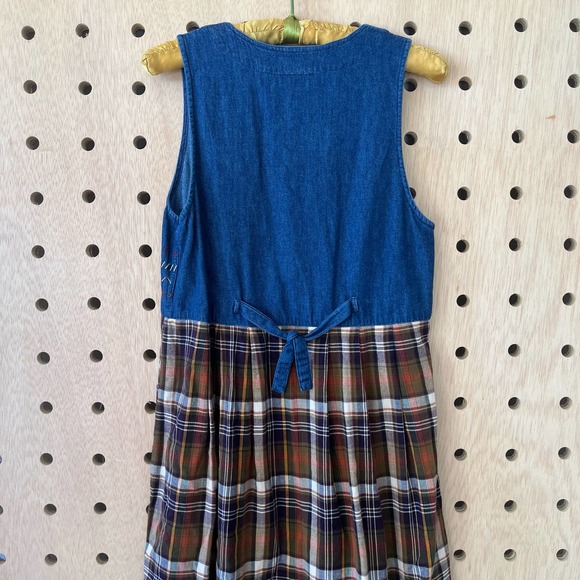 90s plaid and denim dress - Picture 4 of 4